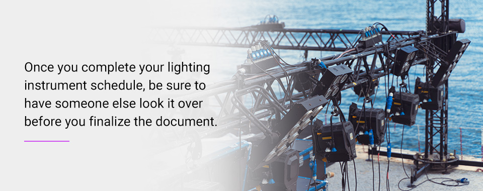 How to Create a Lighting Instrument Schedule